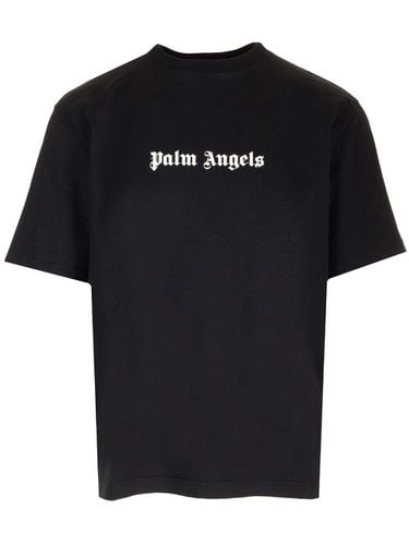 Black T-shirt With Front Logo - Palm Angels - Modalova