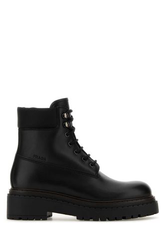 Prada Black Leather Ankle Boots - Prada - Modalova