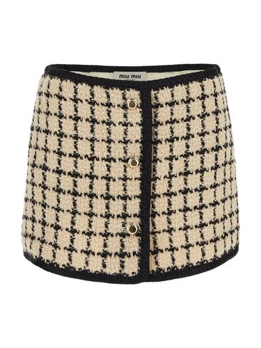 Miu Miu Wool Mini Skirt - Miu Miu - Modalova