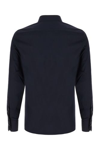 Zegna Navy Blue Poplin Shirt - Zegna - Modalova