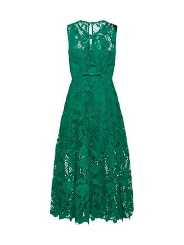 Green Lace Sleeveless Midi Dress - self-portrait - Modalova