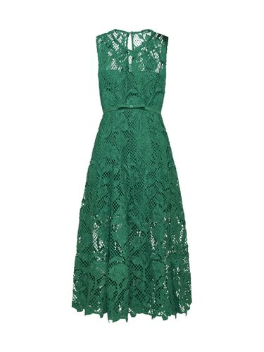 Green Lace Sleeveless Midi Dress - self-portrait - Modalova