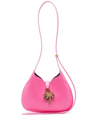Pink Hobo Bag With Plam Tree Plaque Detail In Leather Woman - Palm Angels - Modalova