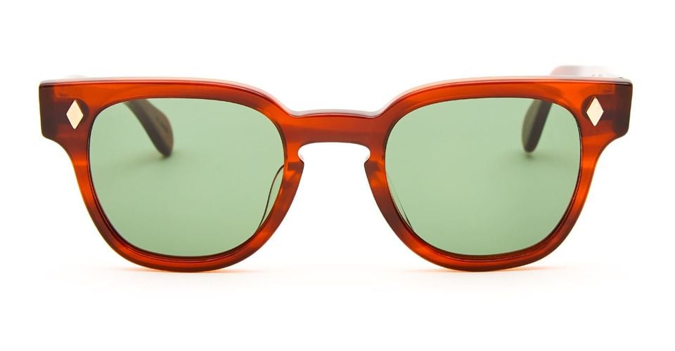 Bryan 48x23 - Demi Amber / Green Lens Sunglasses - Julius Tart Optical - Modalova
