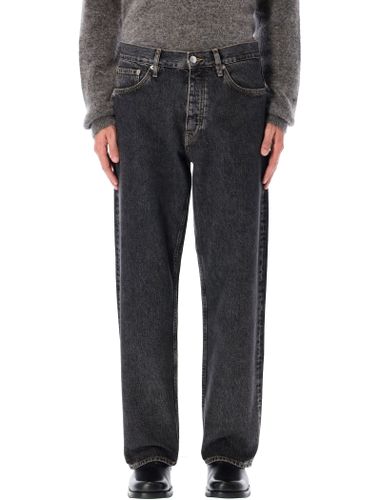 Loose Fit Black Stone Washed Organic Denim Jeans - Sunflower - Modalova