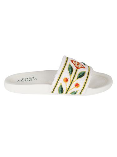 Slippers With Embroidered Terry Detail - Casablanca - Modalova