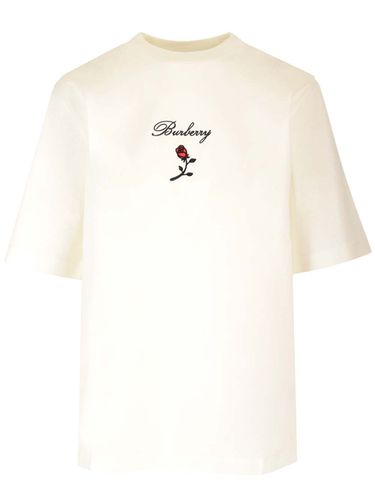 Burberry Flocked Logo T-shirt - Burberry - Modalova