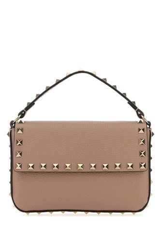 Antiqued Pink Leather Rockstud Handbag - Valentino Garavani - Modalova