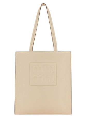 Miu Miu Sand Leather Shopping Bag - Miu Miu - Modalova