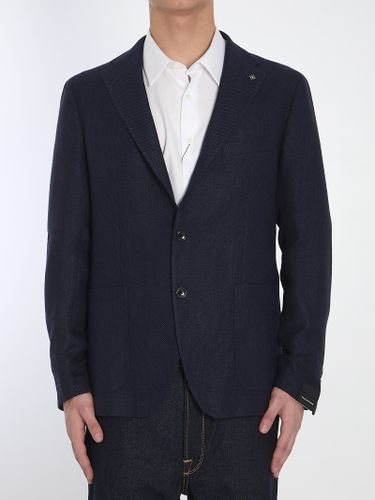 Wool And Linen Single-breasted Jacket - Tagliatore - Modalova