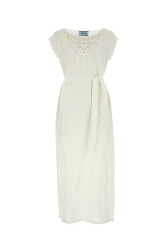 Prada Ivory Linen Dress - Prada - Modalova