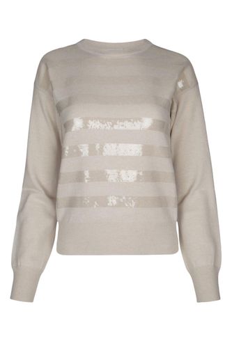 Stripe Detailed Knitted Jumper - Brunello Cucinelli - Modalova