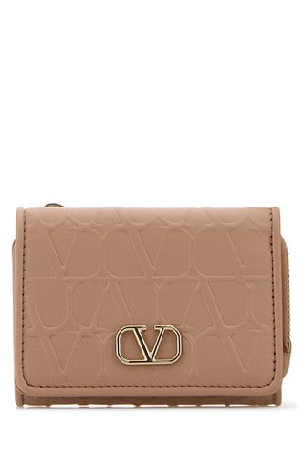 Powder Pink Leather Wallet - Valentino Garavani - Modalova