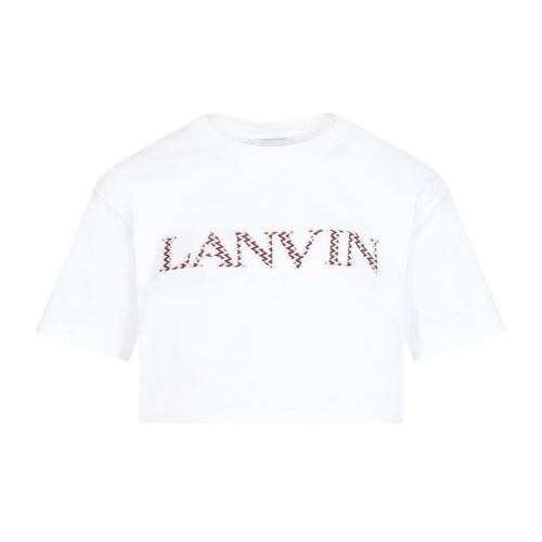 Logo Embroidered Cropped T-shirt - Lanvin - Modalova