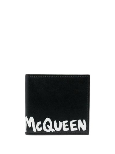 And White Mcqueen Graffiti Wallet - Alexander McQueen - Modalova