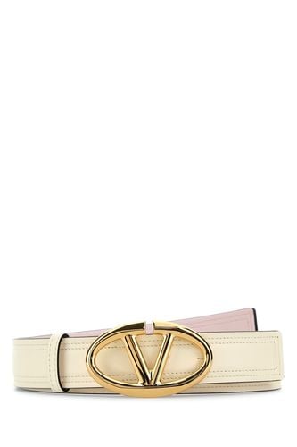 White Leather Reversible Belt - Valentino Garavani - Modalova