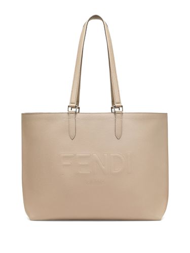 Shopper Bag In Beige Leather With Logo - Fendi - Modalova