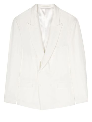 Off- Wool Blend Double-breasted Blazer - Family First Milano - Modalova