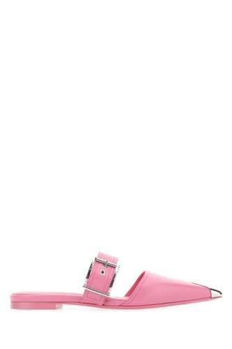 Pink Leather Slippers - Alexander McQueen - Modalova