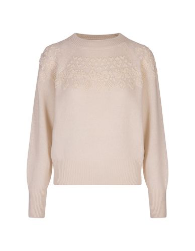 Sweater With Ethnic Embroidery In Tone - Ermanno Scervino - Modalova