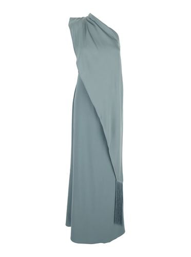 Berenson One-shoulder Long Dress With Scarf Detail In Viscose Stretch Blend Woman - Taller Marmo - Modalova