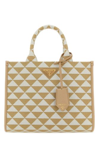 Embroidered Fabric Small Symbole Shopping Bag - Prada - Modalova