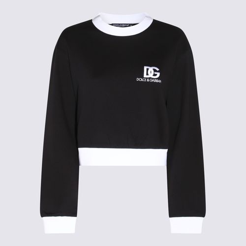 Black And White Cotton Sweatshirt - Dolce & Gabbana - Modalova