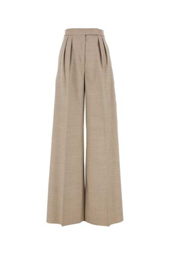 Cappuccino Wool Entrata Palazzo Pant - Max Mara - Modalova