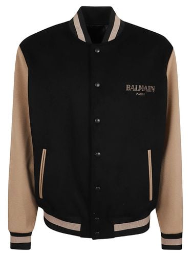 Logo Detailed Long-sleeved Varsity Jacket - Balmain - Modalova