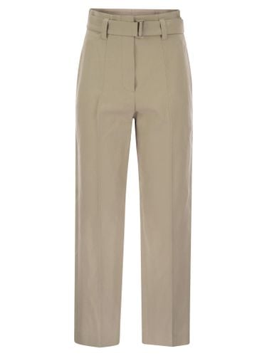 Cotton Linen Canvas Corset Cigarette Trousers With Jewellery - Brunello Cucinelli - Modalova