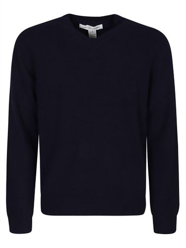 V-neck Plain Ribbed Sweater - Comme des Garçons - Modalova