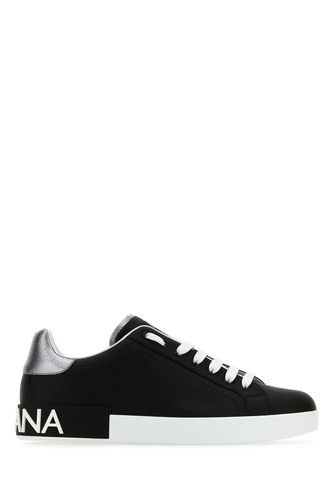 Black Nappa Leather Portofino Sneakers - Dolce & Gabbana - Modalova