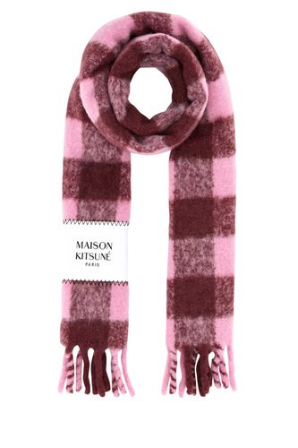 Embroidered Alpaca Blend Scarf - Maison Kitsuné - Modalova