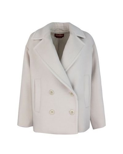 Double-breasted Long-sleeved Coat - Max Mara Studio - Modalova