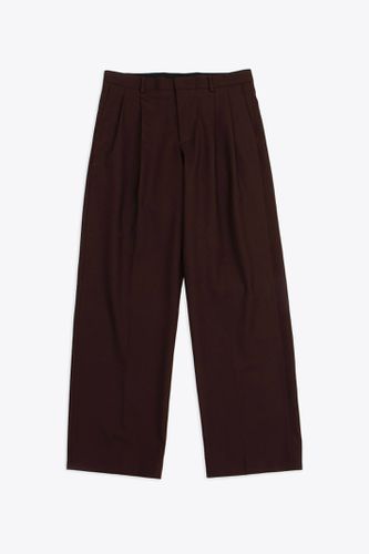 Wide Pleated Trouser Brown wool twill tailored pant with front pleats - Wide Pleated Pant - Sunflower - Modalova