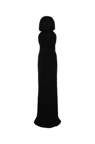 Black Crepe Long Dress - Saint Laurent - Modalova
