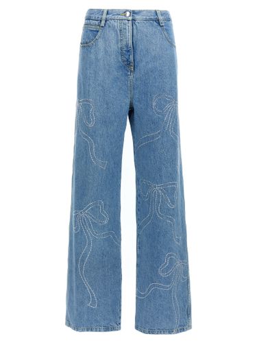 Crystal Ribbon Hot Fix Jeans - Mach & Mach - Modalova