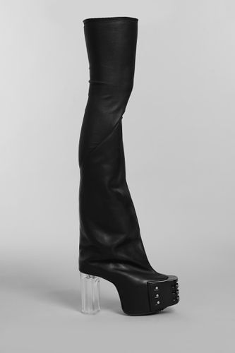 Flared Platforms 45 Boots In Leather - Rick Owens - Modalova