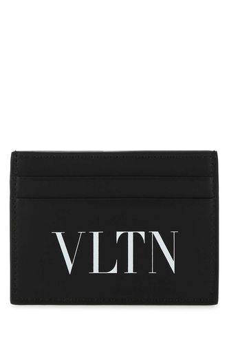 Black Leather Card Holder - Valentino Garavani - Modalova