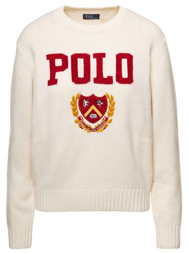 Crewneck Sweater With Jacquard Logo In Wool Woman - Polo Ralph Lauren - Modalova