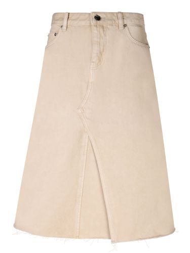 Deconstructed Midi Skirt In Khaki Denim - Tory Burch - Modalova