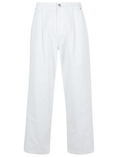 Moschino White Cotton Pants - Moschino - Modalova