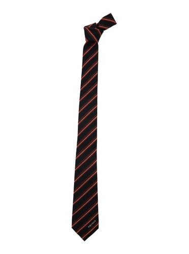 Tie With Striped Motif In Wool Man - Alexander McQueen - Modalova