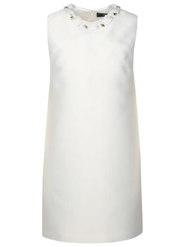 Versace White Silk Blend Dress - Versace - Modalova
