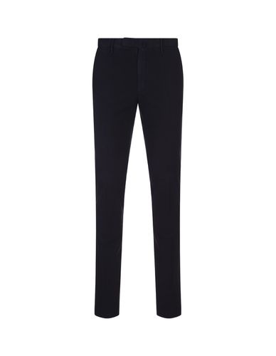 Slim Fit Trousers In Navy Certified Doeskin - Incotex - Modalova