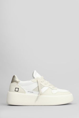 D. A.T. E. Court Platform Sneakers In White Leather And Fabric - D.A.T.E. - Modalova