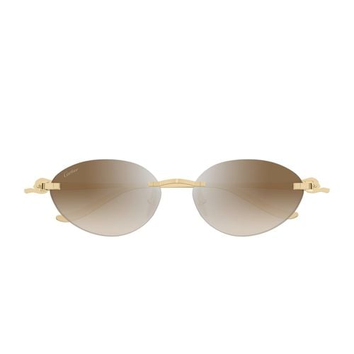 Cartier Ct0504s Panthère De Cartier 003 Gold Brown Sunglasses - Cartier Eyewear - Modalova