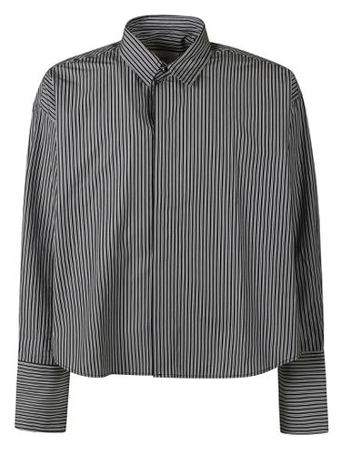 Long-sleeved Crop Stripe Shirt - Ami Alexandre Mattiussi - Modalova