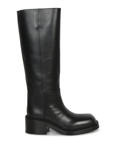 Prada Black Leather High Boots - Prada - Modalova