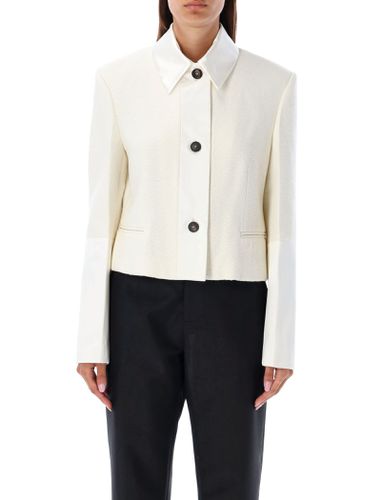 Short Jacket With Satin Inserts - Ferragamo - Modalova